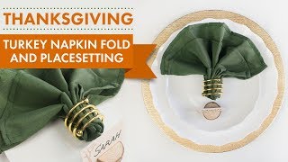 Thanksgiving Turkey Napkin Fold Placesetting 🦃 | BalsaCircle.com