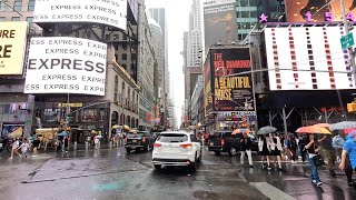 Rainy day in New York City • [4K 60fps] Driving  tour