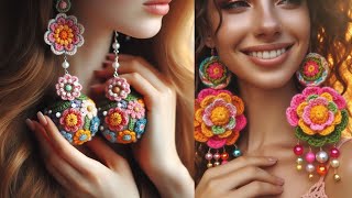 Nice Crochet Earrings 🤩 ( Sharing Ideas). #Crocheting #Crochetinspiration