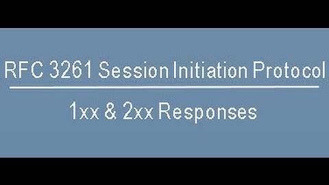 RFC 3261 Session Initiation Protocol 1xx & 2xx Responses