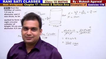 Class 10 Maths (Ex 17B Example 12) Volume And Surface Area (RS Agarwal 2019)