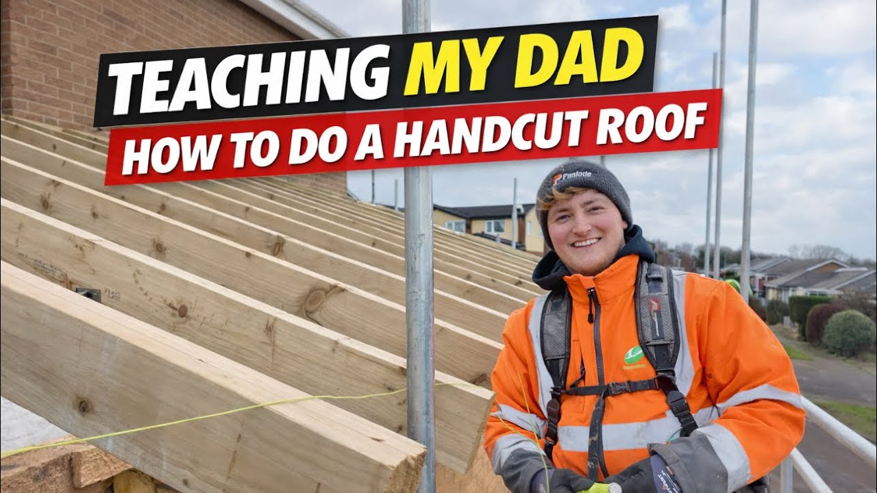 TAUGHT MY DAD HOW TO HAND CUT A ROOF! 🛖