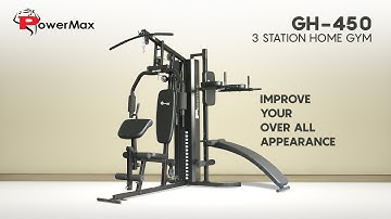 Powermax Fitness GH-450 3-Station Multi Gym Rig for Home and Office