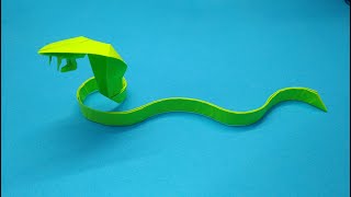 Parer Snake Origami with venomous teeth. How to make a king cobra with paper.