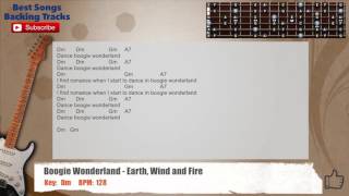 Video thumbnail of "🎸 Boogie Wonderland - Earth, Wind and Fire Guitar Backing Track with chords and lyrics"