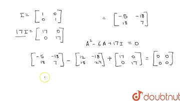 Show that the matrix `A=({:(2,-3),(3,4):})` satisfies the equation `A^(2)-