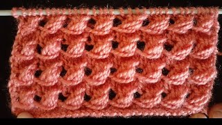 Very easy and unique, unicolor knitting design. बहुत आसान व अनोखी  एक रंग की बुनाई।