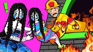 Rapunzel Daughter Trapped In Fire! Firefighter Rescue Story | Yah Doll Craft