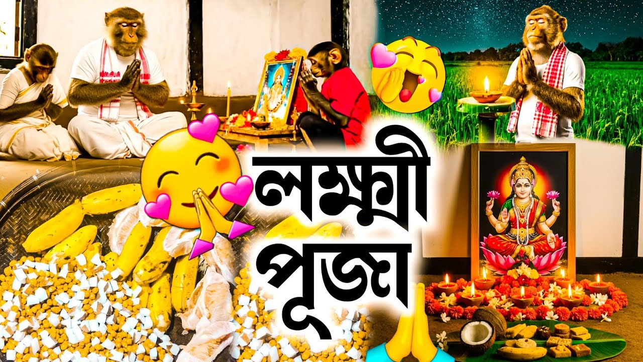 লক্ষ্মী পূজা পাতিলোঁ ৰাইজ 🙏🥰 | Lakshmi Puja | Assamese Monkey Vlogger | 