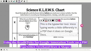 Using Read&Write PDF Annotation Tools Typewriter, Freehand Draw & Shapes