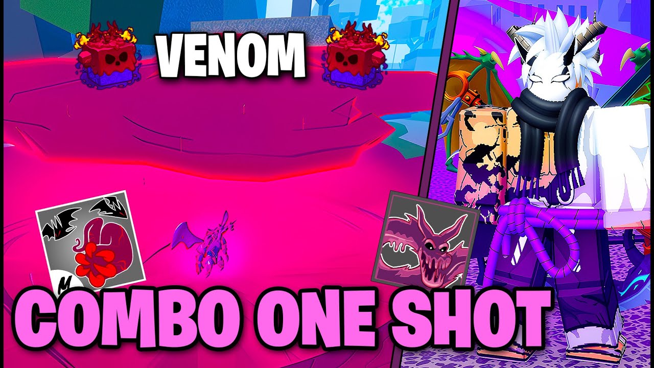 VENOM É IMPARAVEL!!! MELHOR COMBO DE VENOM E SANGUINE ART ONE SHOT NO BLOX FRUITS