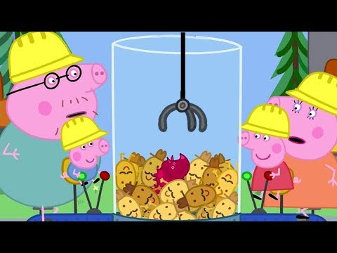 PEPPA PIG PLAYS GRABBER MACHINE AT DIGGER WORLD