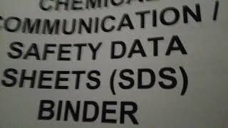 hazardous chemical communication, safety data sheets (sds)binder