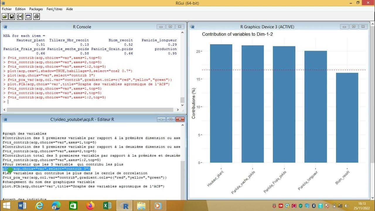 Graph du cercle de correlation de l'acp sur R et Rstudio - YouTube