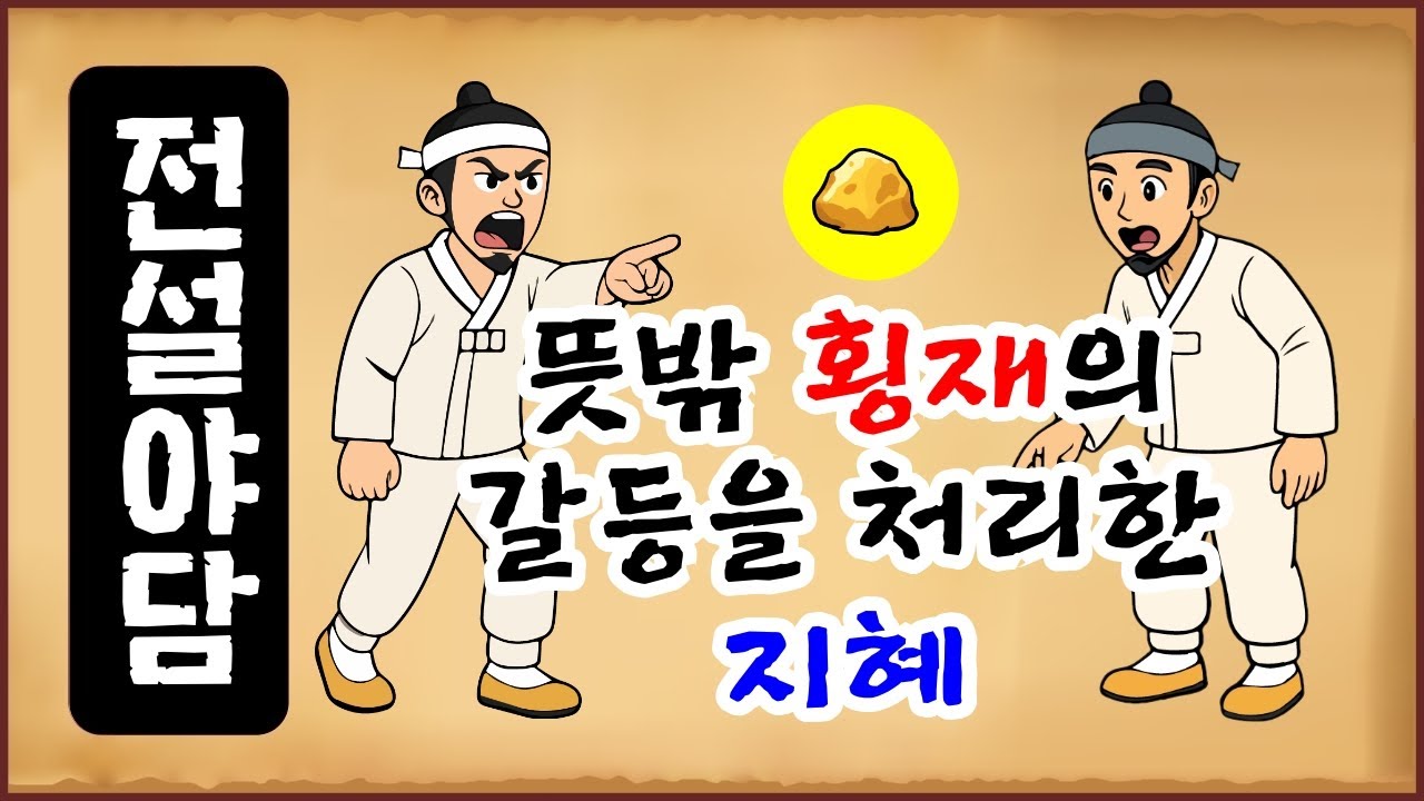 [전설야담 596] 뜻밖 횡재의 갈등을 처리한 지혜 [옛날이야기 0625][만물유래]