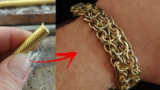 Golden Ramses Bracelet | Double Bismarck Challenge | Men's Brass Chain Bracelet