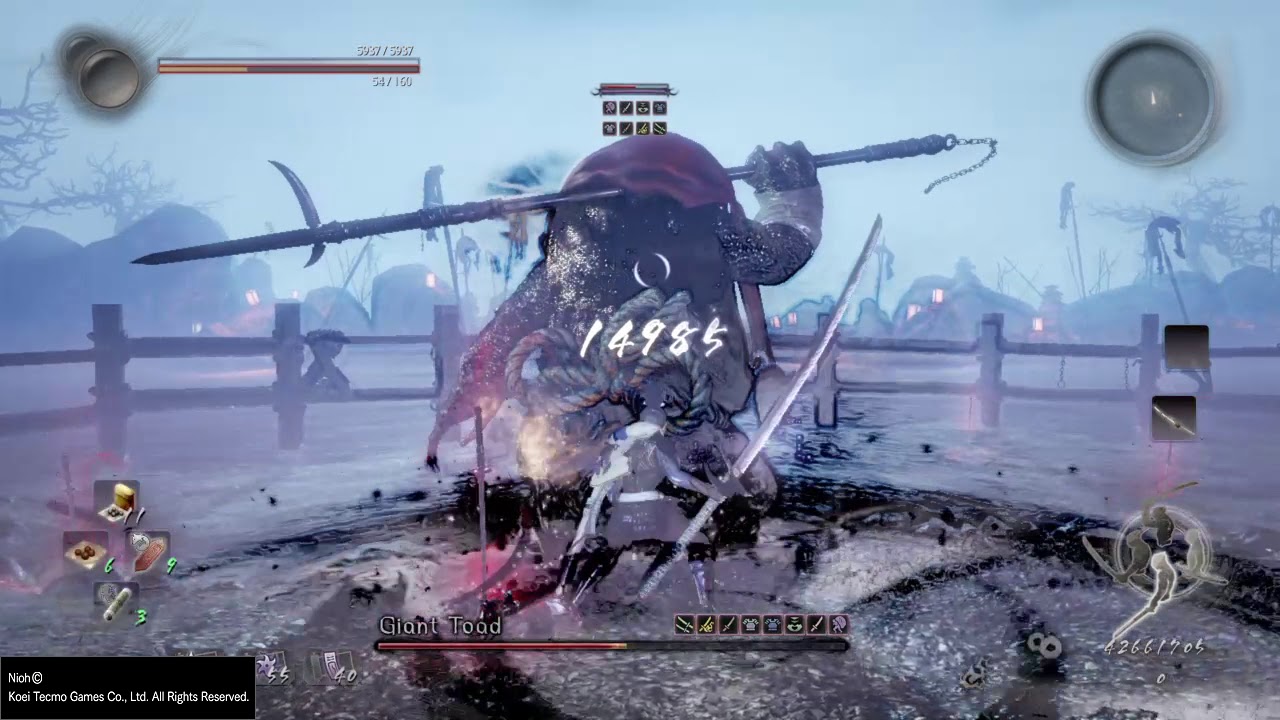 Nioh | NG+4 Giant Toad - Odachi | No Living Weapon