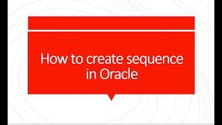 How to create sequence in oracle in windows 10 (Tamil)