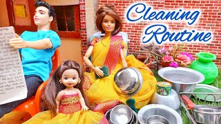 Barbie and Ken House Cleaning Routine/Barbie Daily Routine/ Barbie and Ken family videos