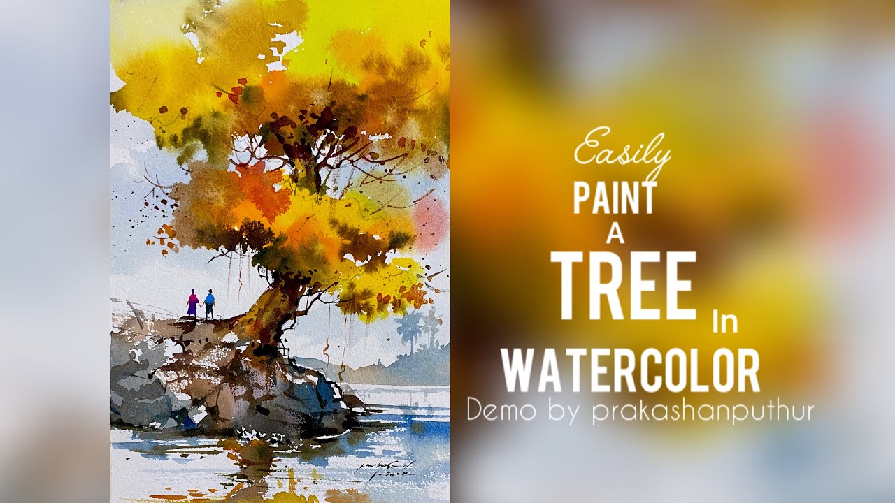 water color trees for beginners | How to paint a tree | Easy water ...