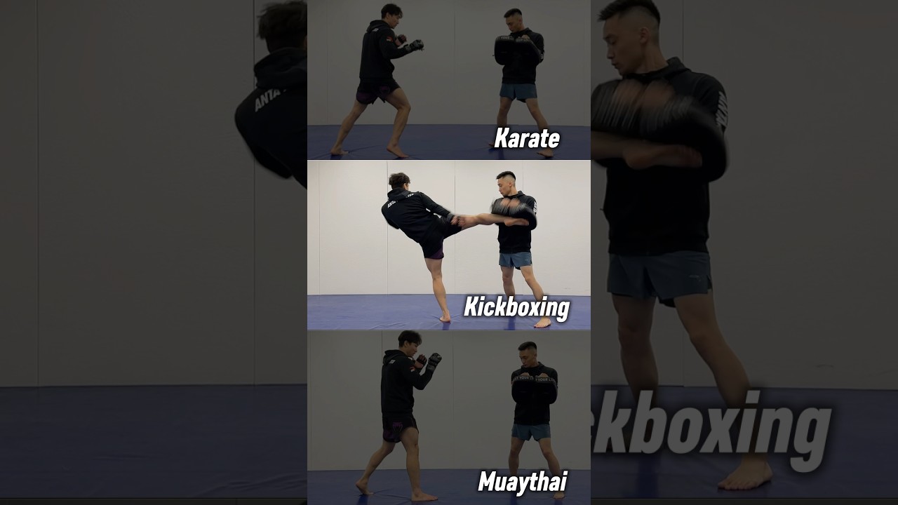 Middle kick breakdown — Karate 🥋Kickboxing 🥊 Muay Thai 🇹🇭 Which style are you repping?