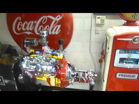 Running Cutaway Ford Flathead Engine!  Vintage Speed Parts!!