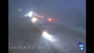 Wisconsin Traffic Cam Captures Tornado Crossing I--35 In Albion WI 6 55 PM - 7 15 PM CST