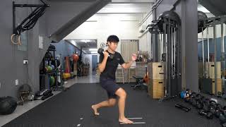 Single Arm Pendulum Swing to Forward Lunge