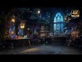 Magical potion room ambience with thunderstorm and asmr sound effects  4k 