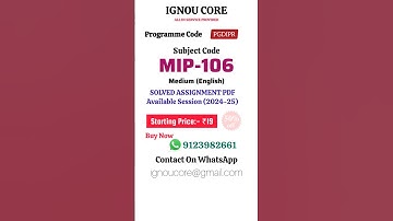 MIP 106 Solved Assignment PDF 2024-25 in English, PGDIPR program MIP-106 Solved assignments