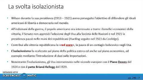 Perché gli Stati Uniti negli anni 20 scelsero l isolazionismo?