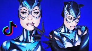 Stay Home & Become Cat Woman (ENTIRELY Makeup!) | TikTok (CC)