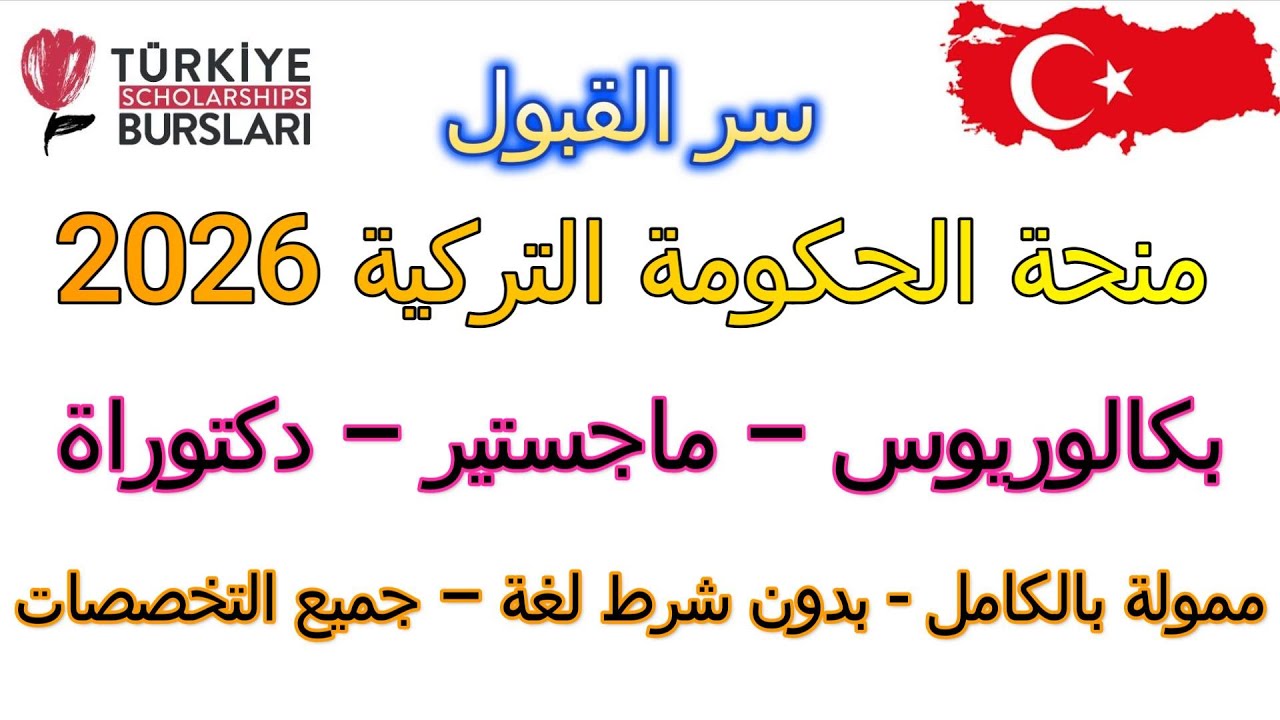 كل ما يخص شروط التقديم الجديدة فى منحة الحكومة التركية 2026  ممولة بالكامل لجميع المراحل