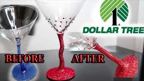DOLLAR TREE DIY- HOW TO BLING MARTINI GLASS WITH RHINESTONES- CHRISTMAS HOLIDAY GIFT IDEAS