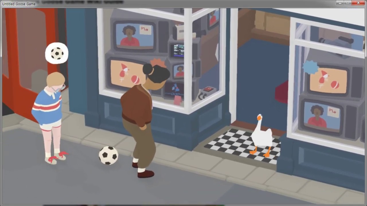 제목없는 거위 게임 히든미션5 TV 대리점에서 우산펴기 (Open an Umbrella Inside the TV Shop