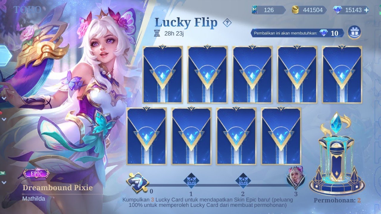 POLA DRAW SKIN MATHILDA DI EVENT LUCKY FLIP MLBB❗CARA MENDAPATKAN SKIN EPIC MATHILDA LUCKY FLIP MLBB