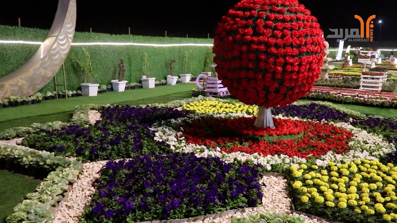 باحة مسجد وخطوة الإمام علي (ع) في الزبير تحتضن معرض الزهور السنوي