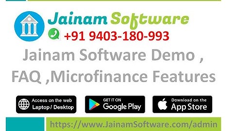 Jainam Software Demo | FAQ | Microfinance Features
