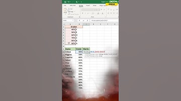 How to Assign Letter Grades in Excel Using LOOKUP Function | Use LOOKUP to Convert Marks into Grades