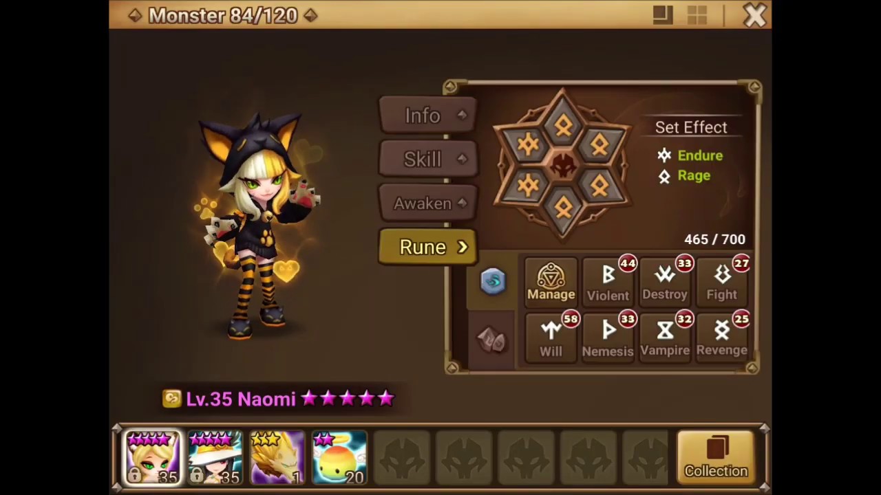 Summoners War Naomi (wind Martial Cat) post-patch test - YouTube.