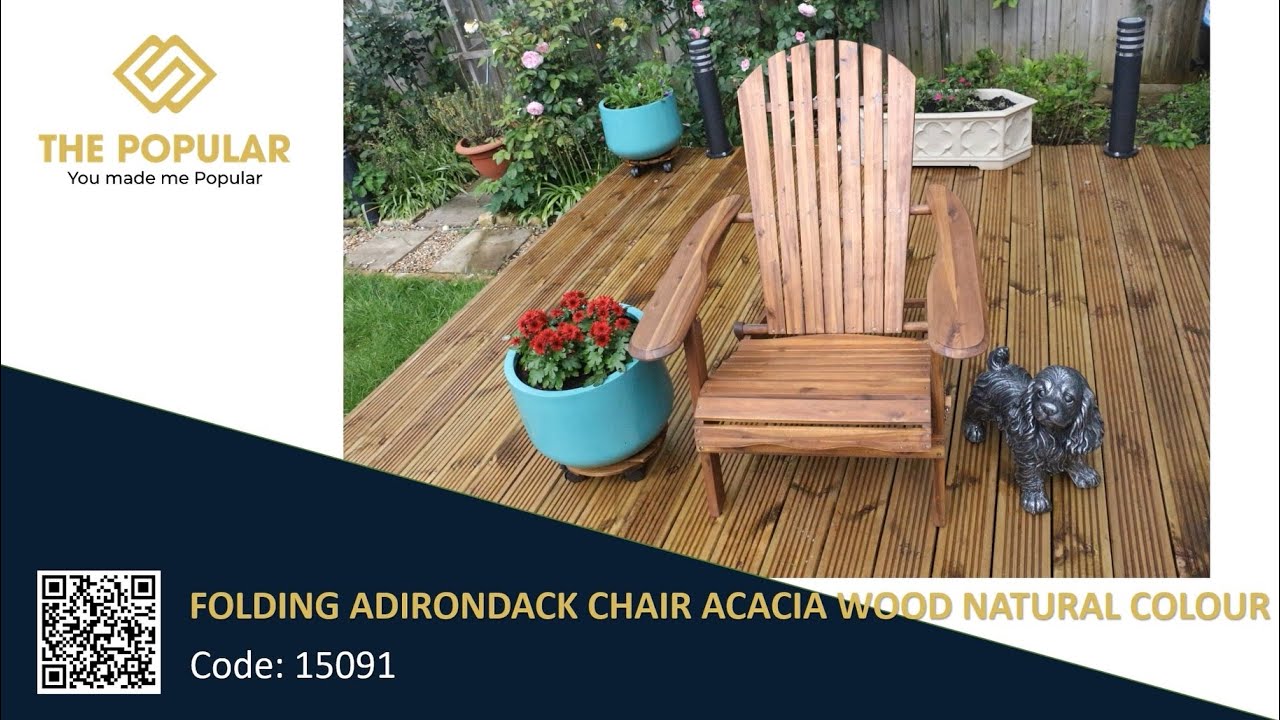 How to install 15091 - Folding Adirondack Chair Acacia Wood 2 Tones Grey White Colour - THE POPULAR