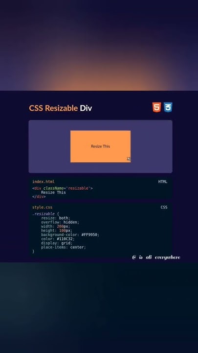 CSS Hack-10 || You can make resizable div or or other HTML elements ...