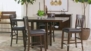 Five-Piece Casual 36" Counter Set in Dark Brown