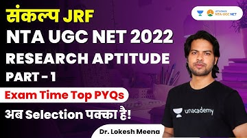 Research Aptitude for UGC NET | Exam Time Top PYQs | Part - 1 | Dr Lokesh Kumar Meena
