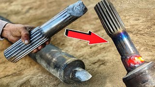 Rebolding truck splined broken driveshaft