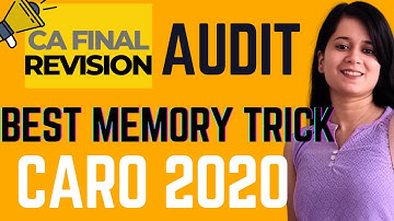 CARO 2020 Memory Tricks | CA Final Nov 2023 Revision | AUDIT | CA Priya Saraf