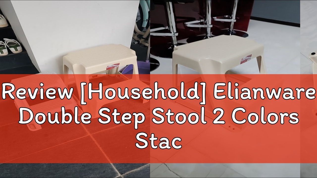 Review [Household] Elianware Double Step Stool 2 Colors Stackable Wide ...