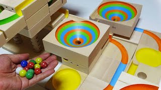 Marble run race ☆ wooden slope HABA Kugelbahn funnel 2 course