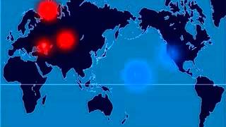 A Time-Lapse Map of Every Nuclear Explosion Since 1945 - by Isao Hashimoto