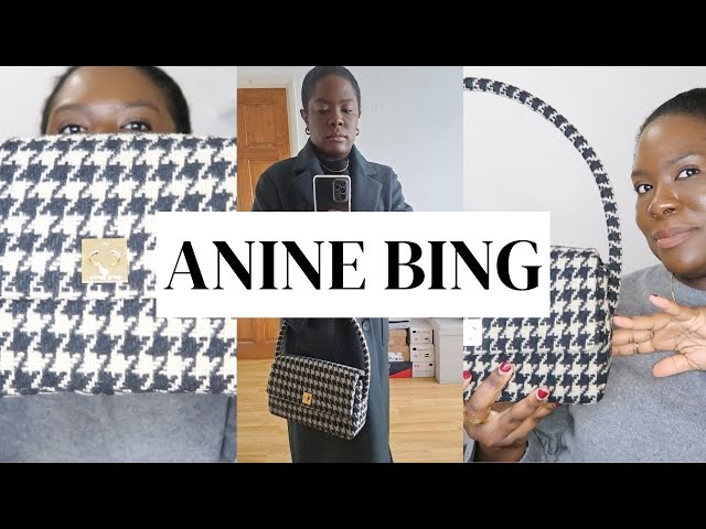 ANINE BING Nico Bag - Black And White Houndstooth